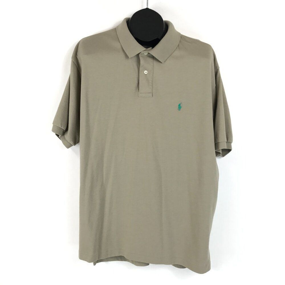 Polo by Ralph Lauren Golf Polo Men's XL Beige Short Sleeve 100% Cotton Casual